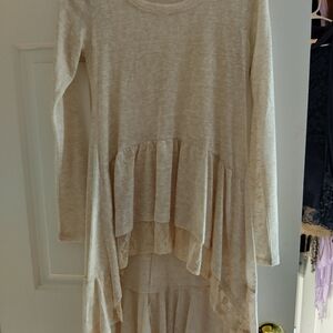 Cream Layered Long Sleeve Top
